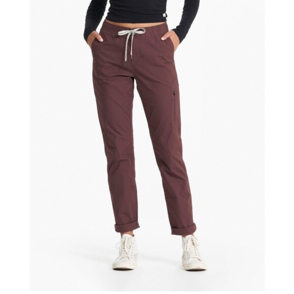 NWT Vuori Ripstop Pants Women Casual Maroon White Drawstring XL Purple Brown